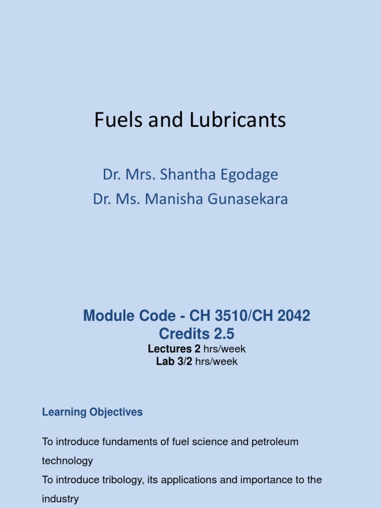 Fuels and Lubricants PDF PDF Hydrocarbons Petroleum