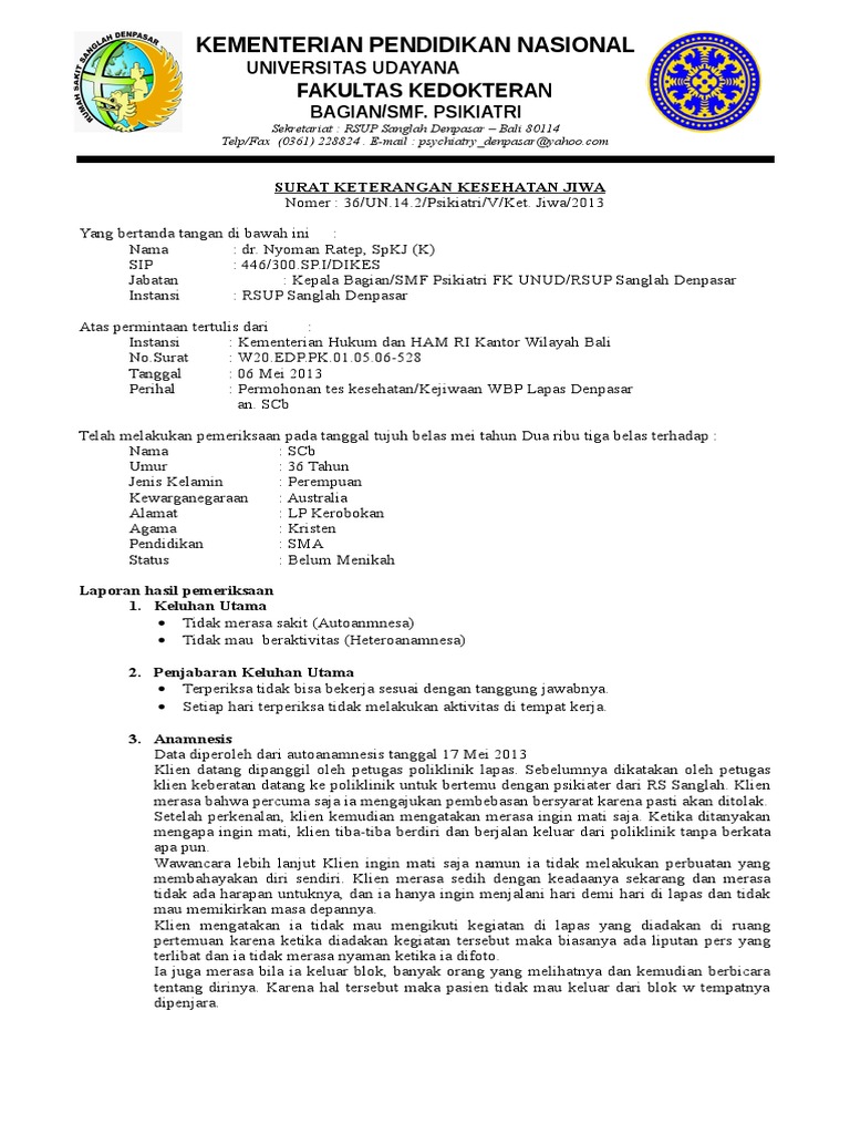 Contoh Surat Keterangan Sehat Doc Contoh Surat