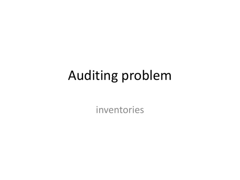 Auditing Problem | PDF