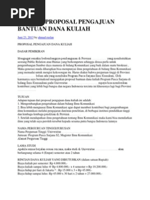 Contoh Proposal Pengajuan Bantuan Dana