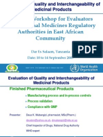 Training Workshop For Evaluators From National Medicines Regulatory Authorities in East African Community