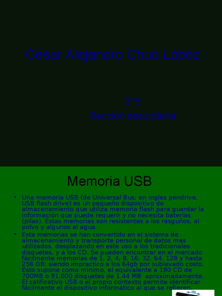 Presentacion de La Memoria USB | PDF | Memoria USB | USB