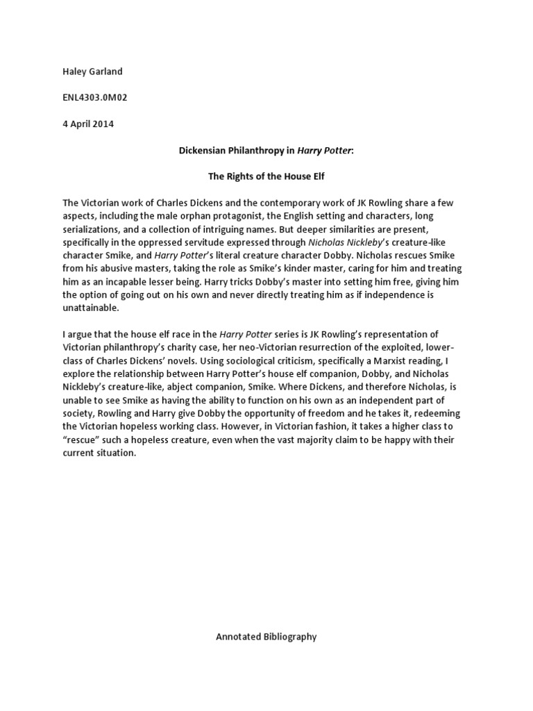 Proposal and Annotated Bibliography DickensHP Charles