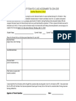 Parent Input Form For Class Assignment 2014-2015