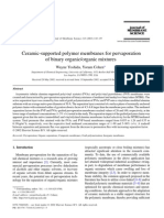 Ceramic-supported polymer membranes for pervaporation