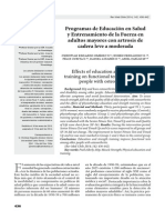 Programas de Educación en Salud y Entrenamiento de La Fuerza en Adultos Mayores Con Artrosis de Cadera Leve A Moderada