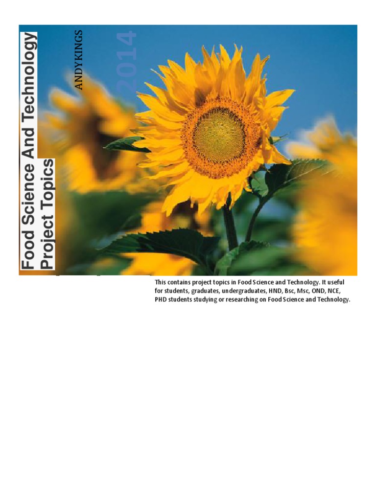 Food Science and Technology Project Topics For Students Biology Diagrams