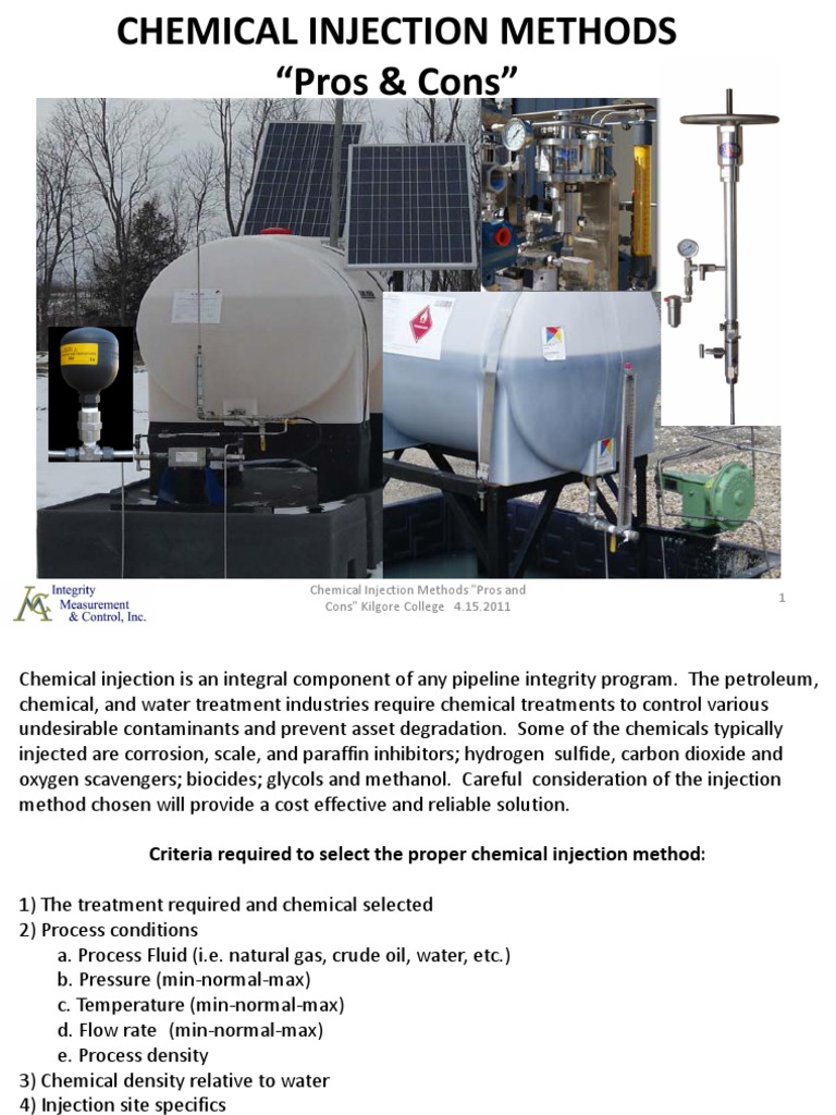 Chemical Injection Methods Pipeline Transport Pump