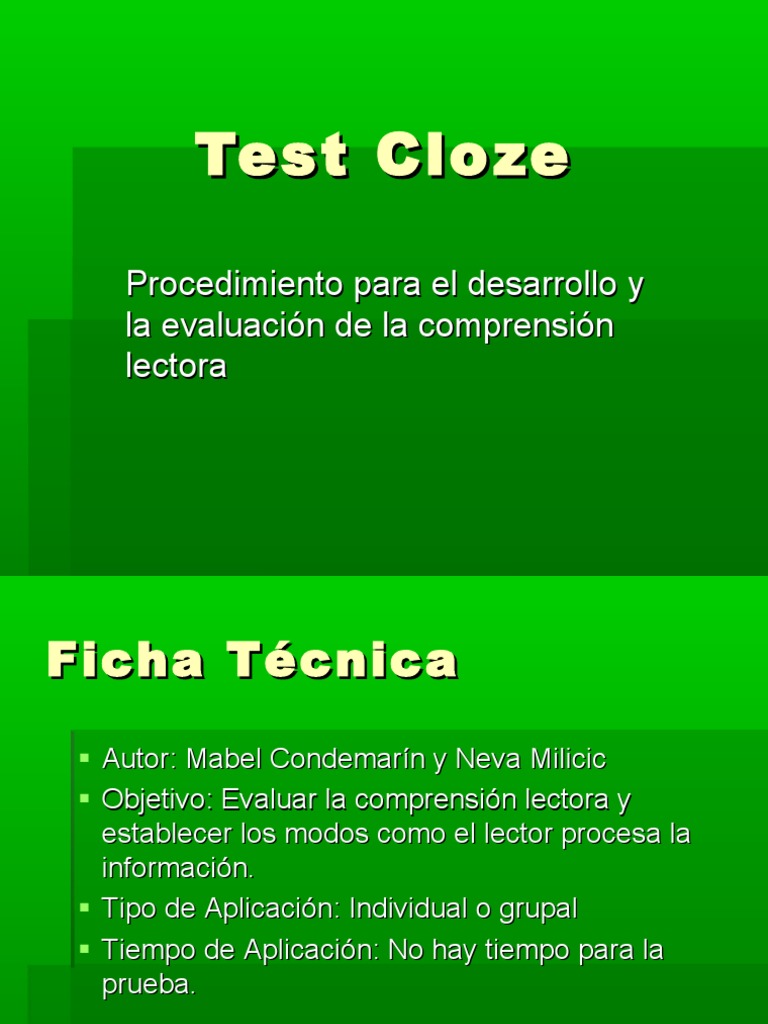 Ejercicios de Método Cloze en PDF | PDF | Oración (Lingüística) | Palabra
