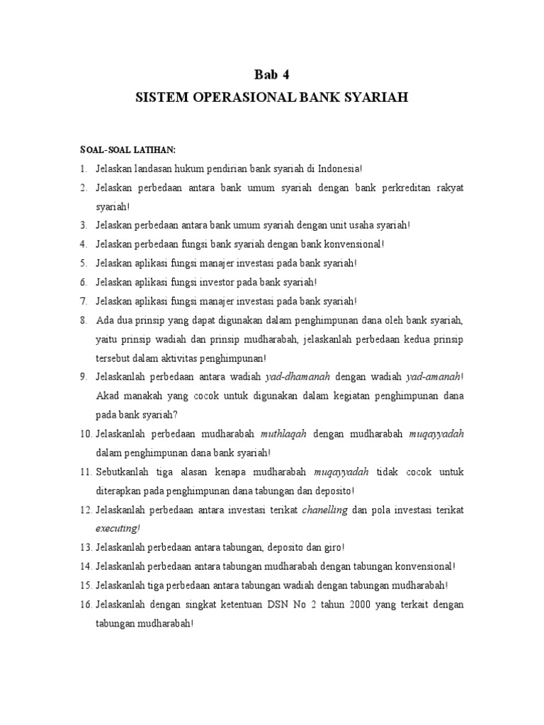 Bab 4 Sistem Operasional Bank Syariah