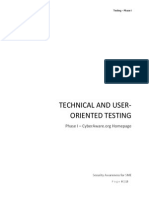 Technical and User-Oriented Testing Phase I