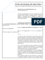 Projeto de Lei LC Nº 2013-05 (Altera Estatuto Do Magistério)