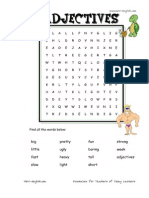 Free Printable Adjectives Word Searches and Adjectives Worksheets