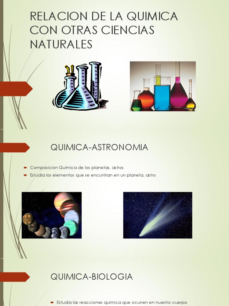 Relacion de La Quimica Con Otras Ciencias Naturales