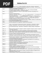 Syllabus For C++