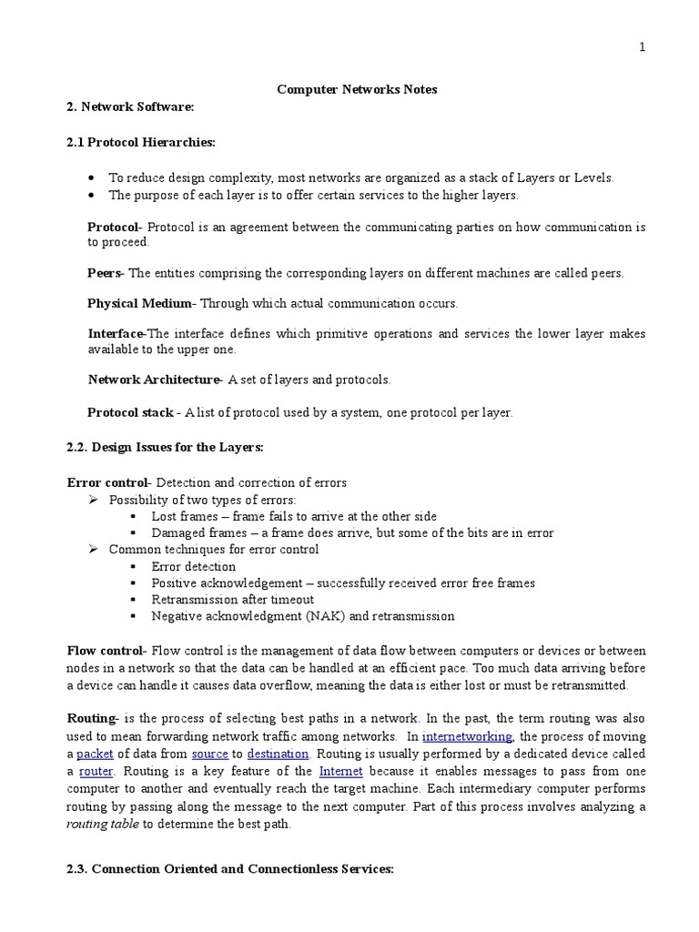 Computer Networks Notes | PDF | Communications Protocols | Computer Network