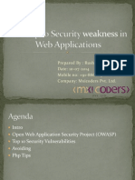 The Top 10 Security Weakness (Vulnerabilities) in Web Applications (OWASP Top 10)