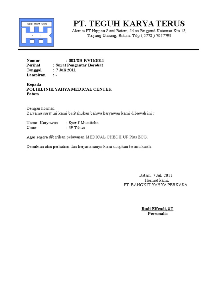 Form Medical Check Up