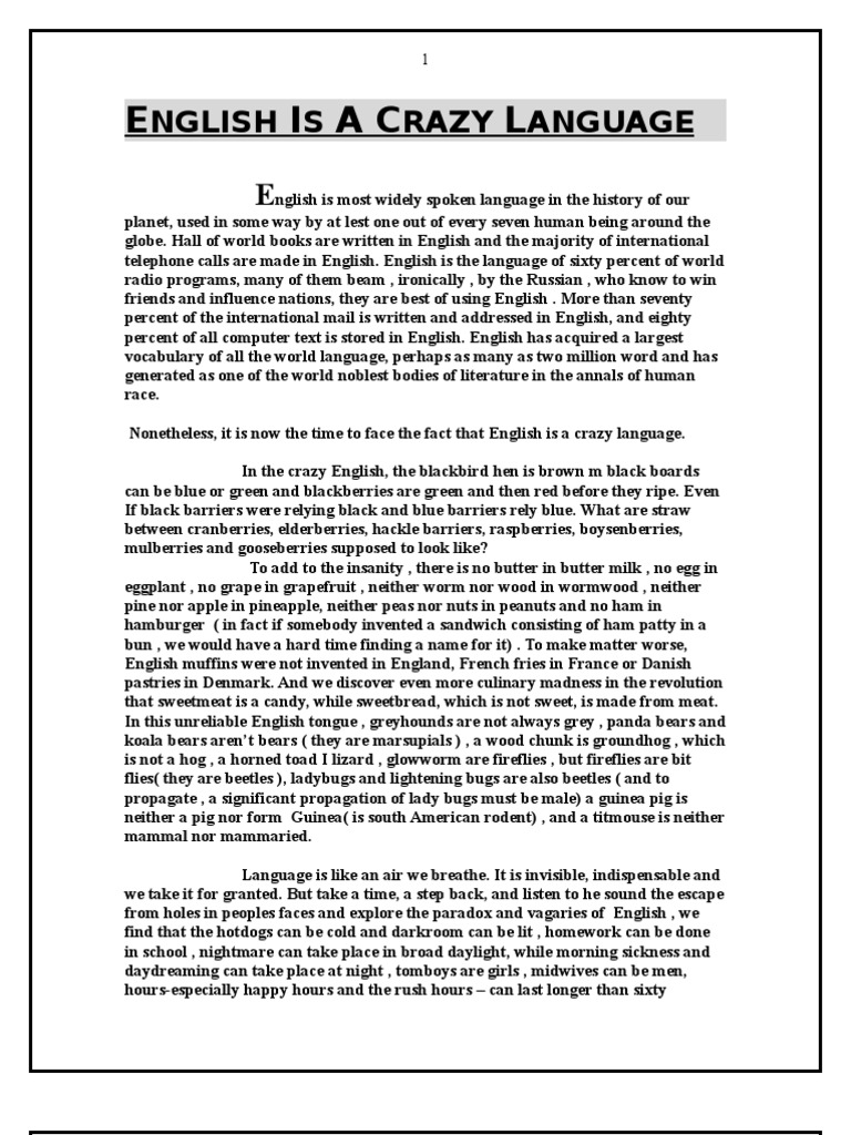 Crazy English PDF Nature