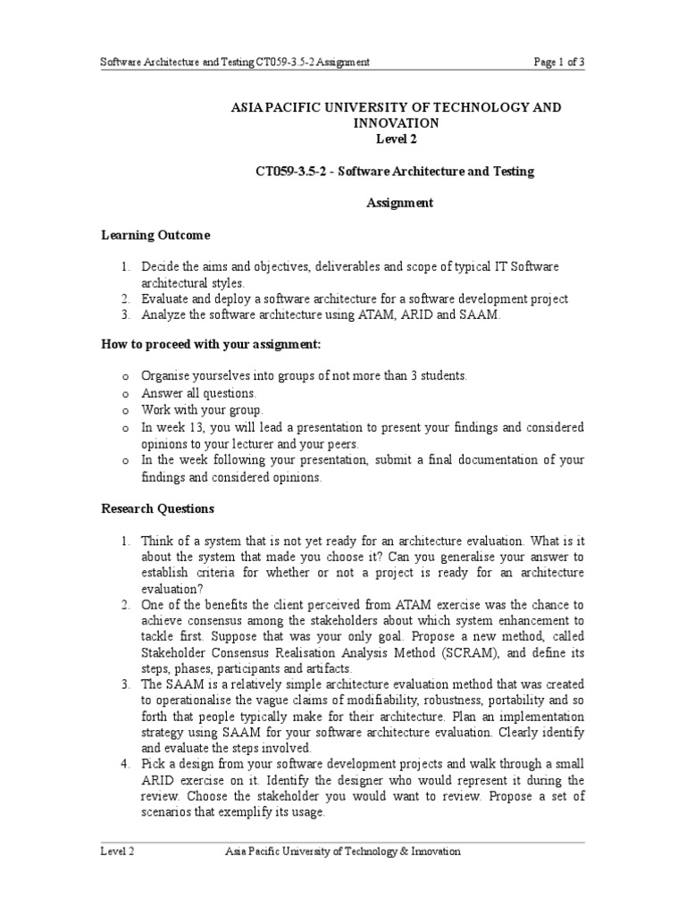 Software Architecture Evaluation Methods | PDF | Computing And ...