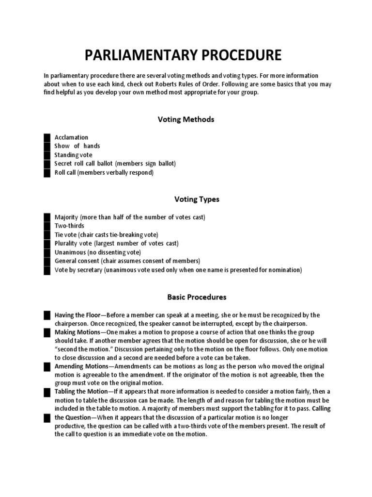 Parliamentary Procedure | PDF | Parliamentary Procedure | Political Law