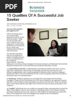 Qualities of a Successful Job Seeker - Business Insider