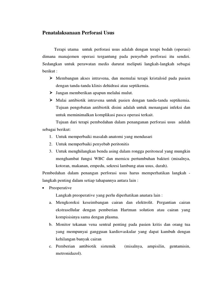 Perforasi Usus | PDF