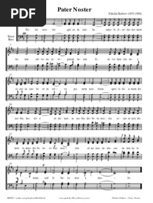 Kedrov Pater Noster Vocal Music Choral Music