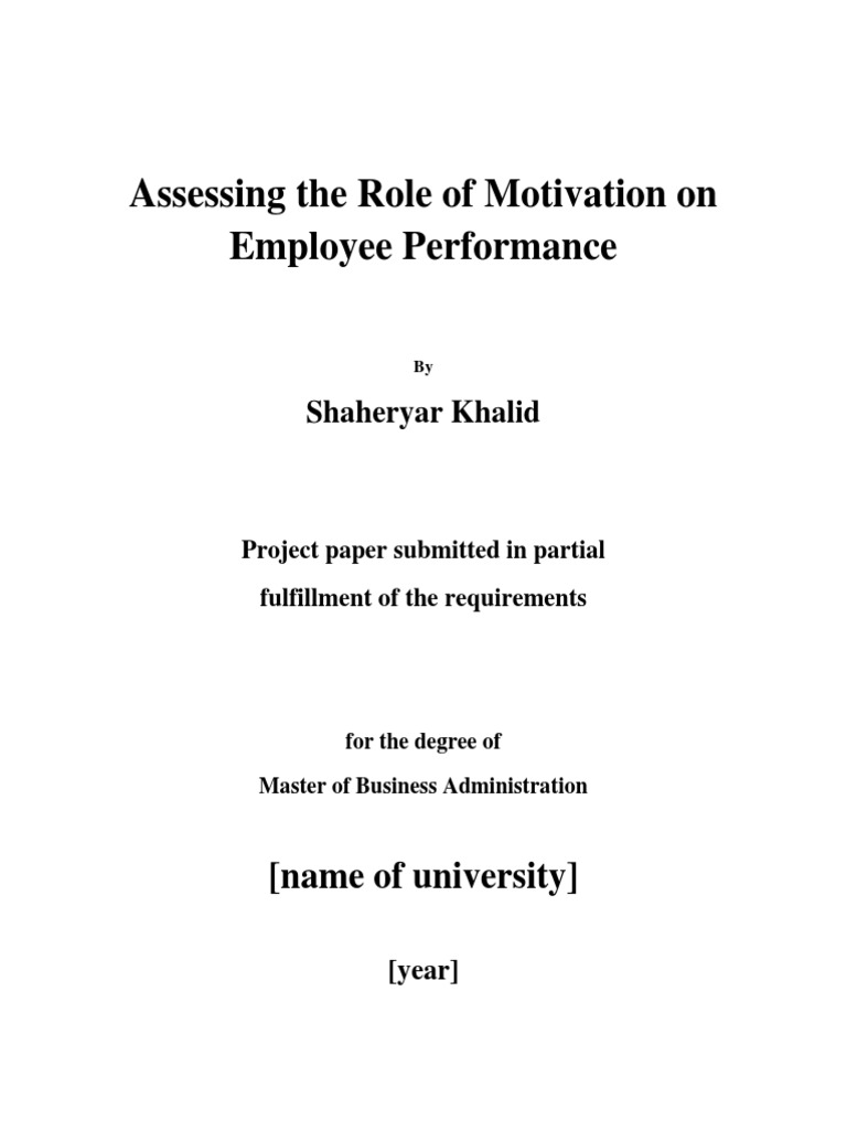 motivation in a dissertation