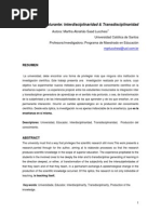 Universidad Futurante - Interdisciplinariedad y Transdisciplinariedad