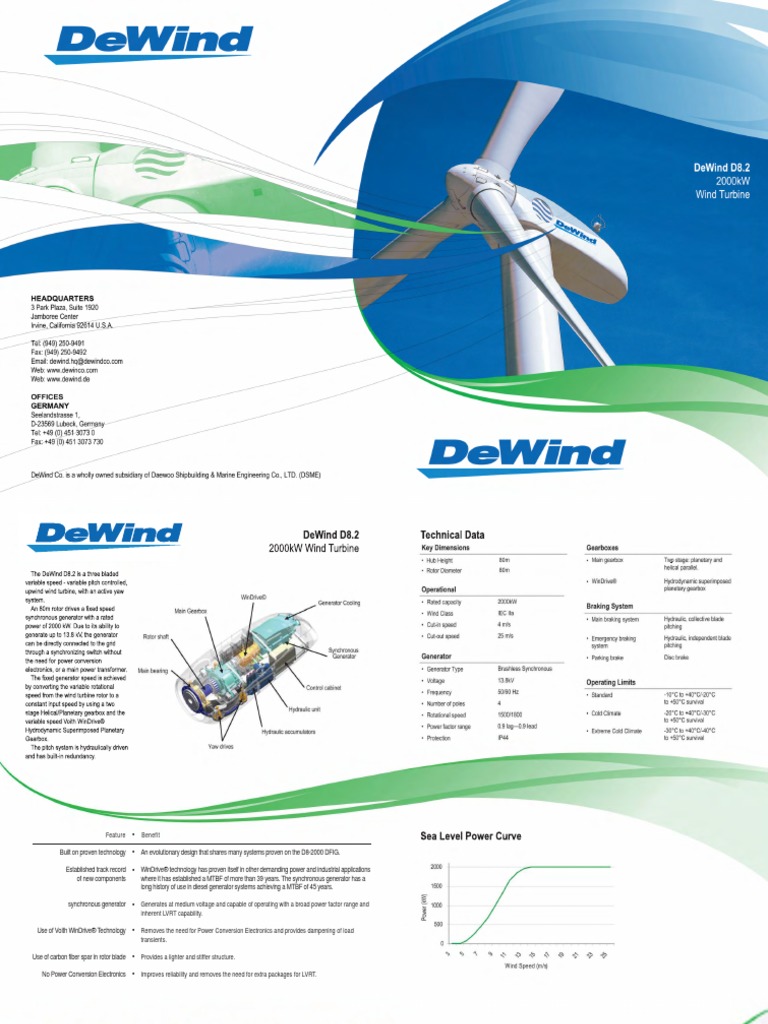 DeWind D8.2 Wind Turbine Performance | PDF | Electric Power ...