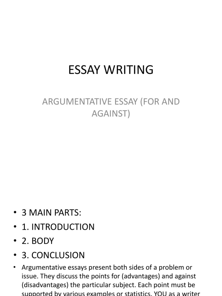 Argument essay samples