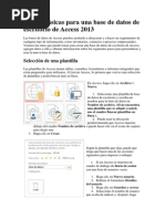 Tareas Básicas Para Una Base de Datos de Escritorio de Access 2013