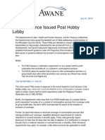 More Guidance Issued Post Hobby Lobby: July 21, 2014