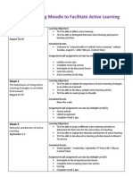 Schedule For Using Moodle To Facilitate Active Learning: Week 1