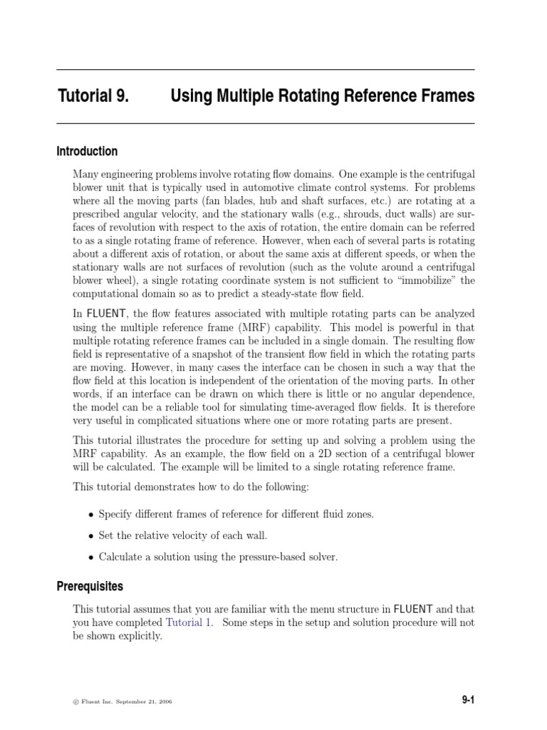 MRF Setup for Centrifugal Blower | PDF | Rotation | Rotation Around A ...