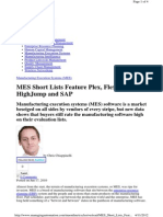 MES Short Lists Feature Plex, FlexNet, Even HighJump and SAP