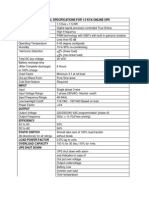 Technical Specifications For 1.5 Kva Online Ups