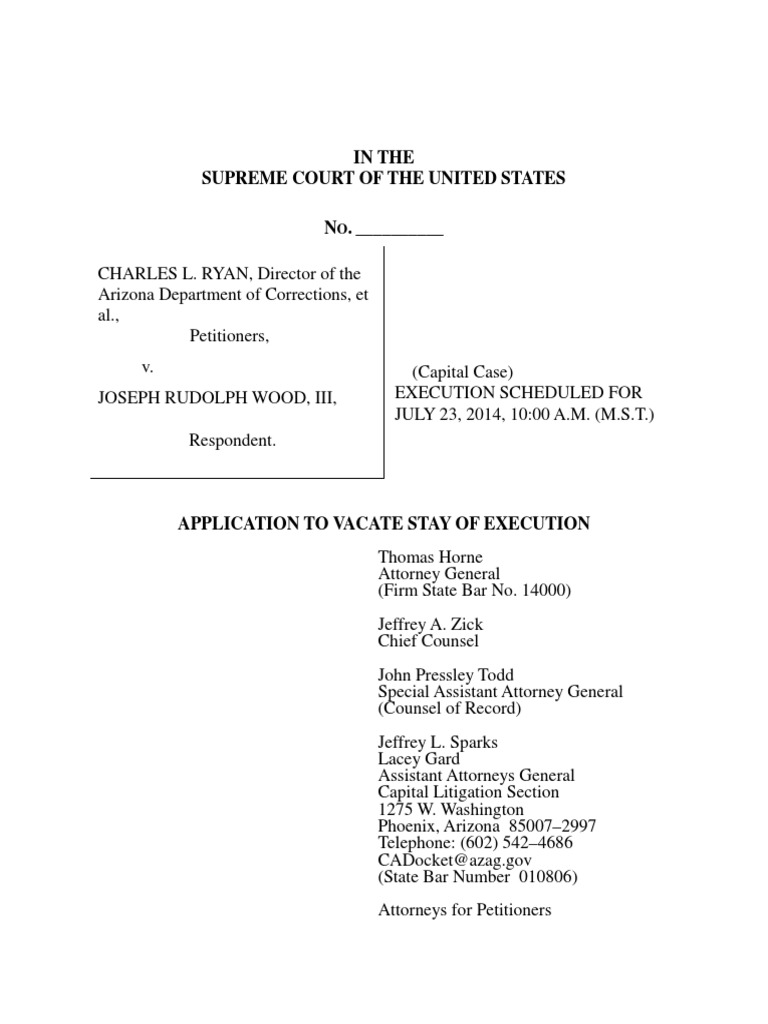 Application To Vacate Trial