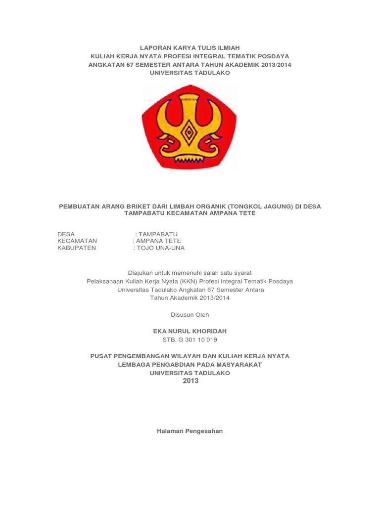 Contoh Karya Tulis Ilmiah Kkn