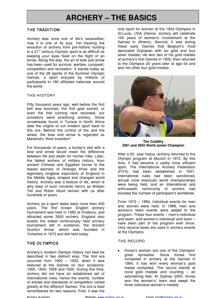 Archerythebasics | PDF | Archery | Bow And Arrow