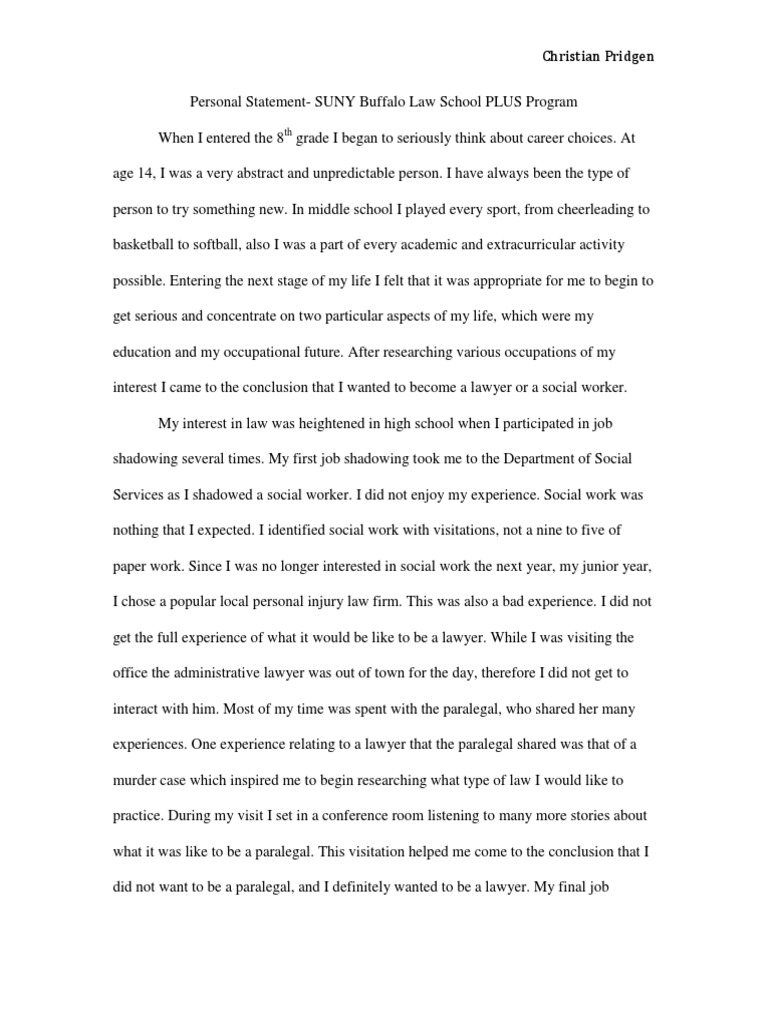 personal statement suny application