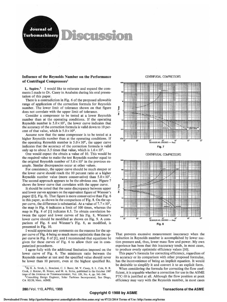 Influence of The Reynolds Number On The Performance of Centrifugal ...
