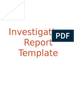 2013 Investigation Report Template