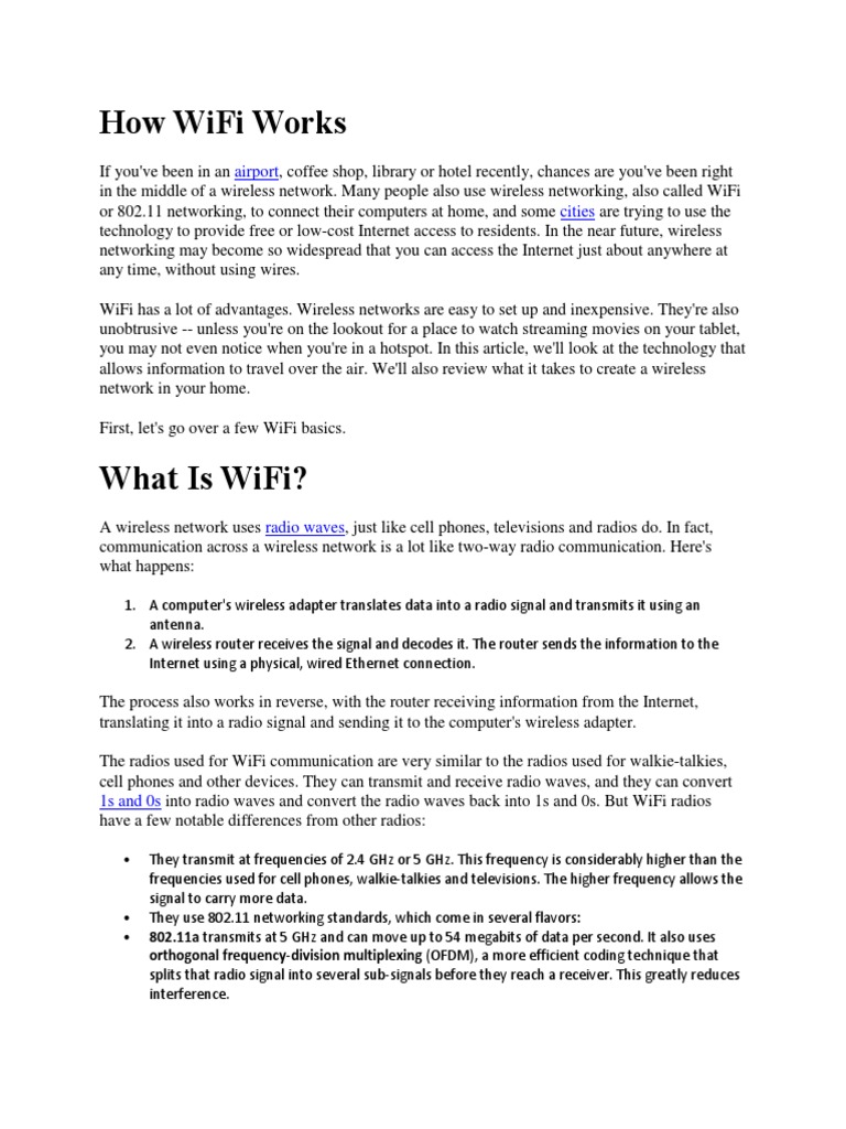 How WiFi Works | PDF | Wi Fi | Ieee 802.11