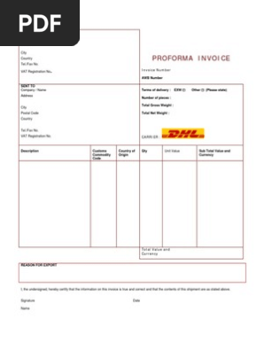 DHL Proforma Invoice | PDF