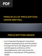 Principles of Prescription Order Writing