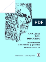 Analisis Del Discurso (Introduccion A Su Teoria y Practica), Leopoldo Artiles Gil