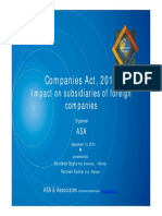 ASA Presentation the Companies Act 2013 Major Impact on Indian Subsidiaries