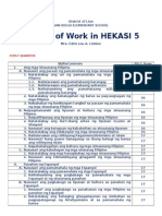 Budget of Work - HEKASI 5